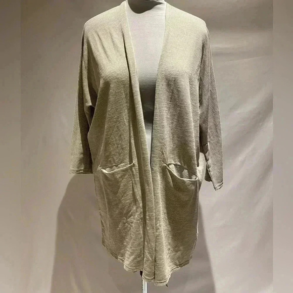 Donni Sandwash Pinstripe Open-Front Cardigan, OSFM, NWT - Picture 7 of 10